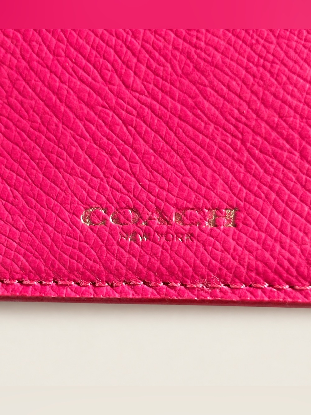 Coach Hot Pink Leather Zip Pouch - Picture 3 of 6